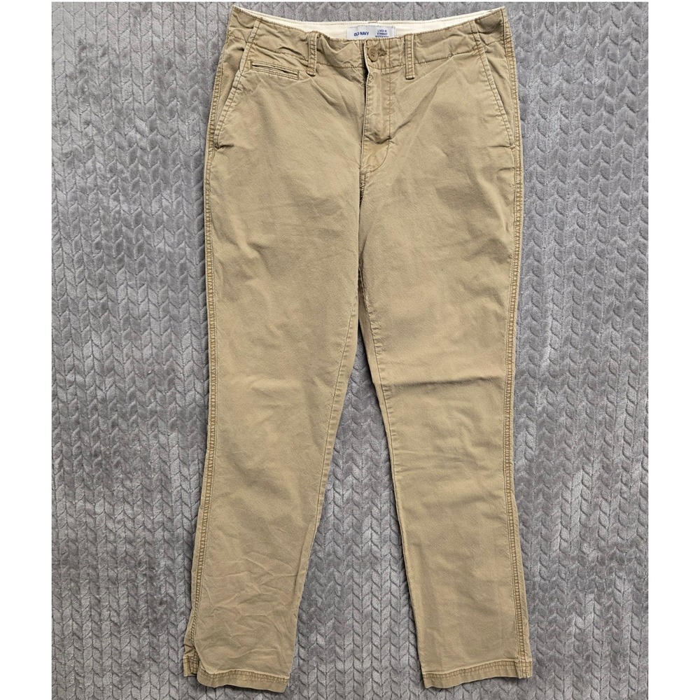 Old Navy Lived-In Straight Built-In Flex Khaki Chino Pant Men 31x34 Beige Casual
